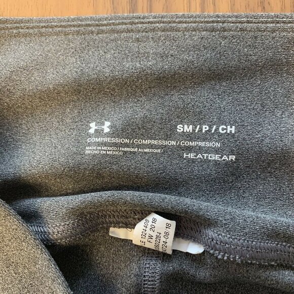 Under Armour Womens Gray Capri Heatgear Mesh Ankle Crop Leggings Sz. SMALL - Picture 4 of 4